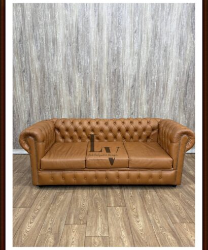 Sillon Chesterfield Cuero Vacuno 3cpos